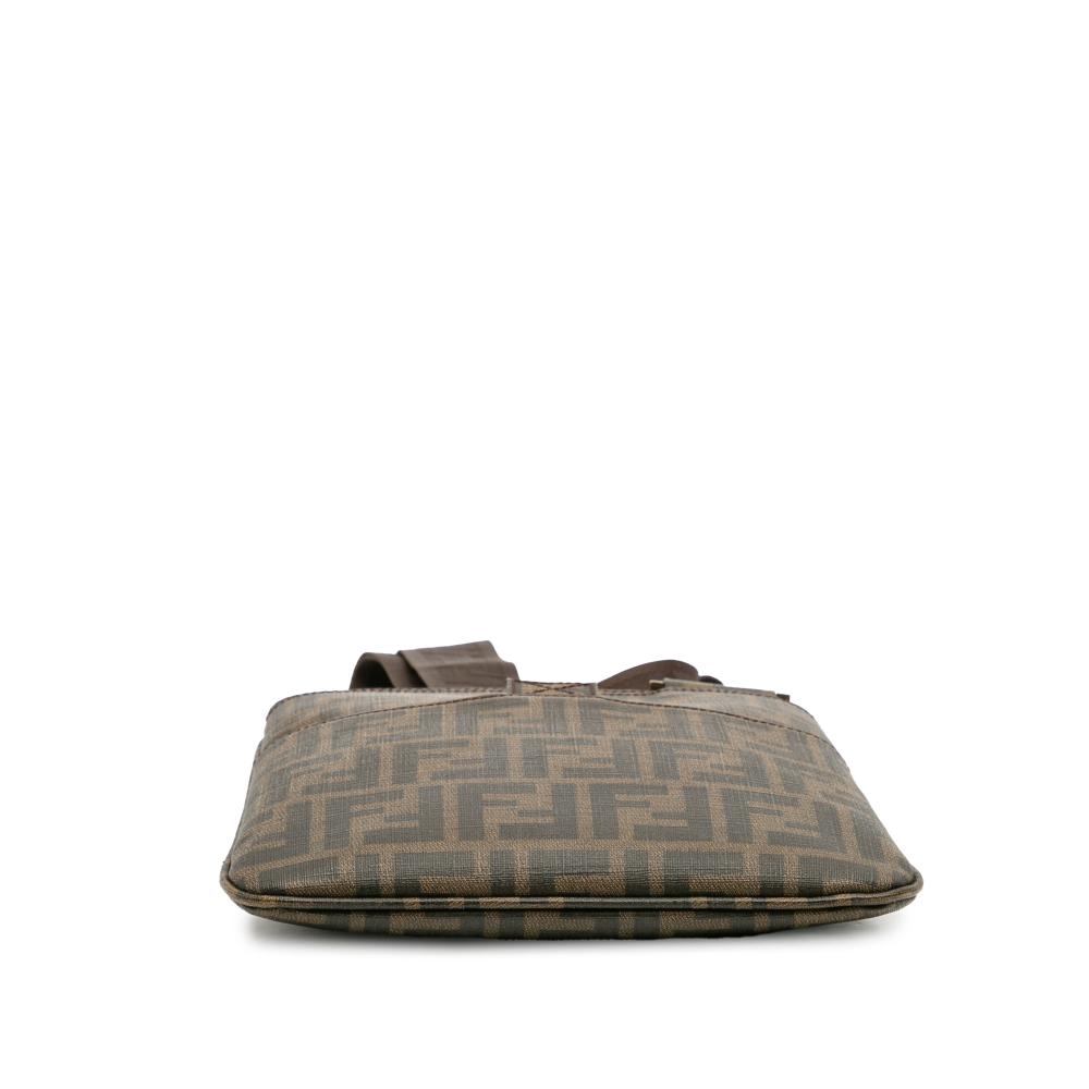 Fendi B Fendi Brown Coated Canvas Fabric Zucca Spalmati Crossbody Italy