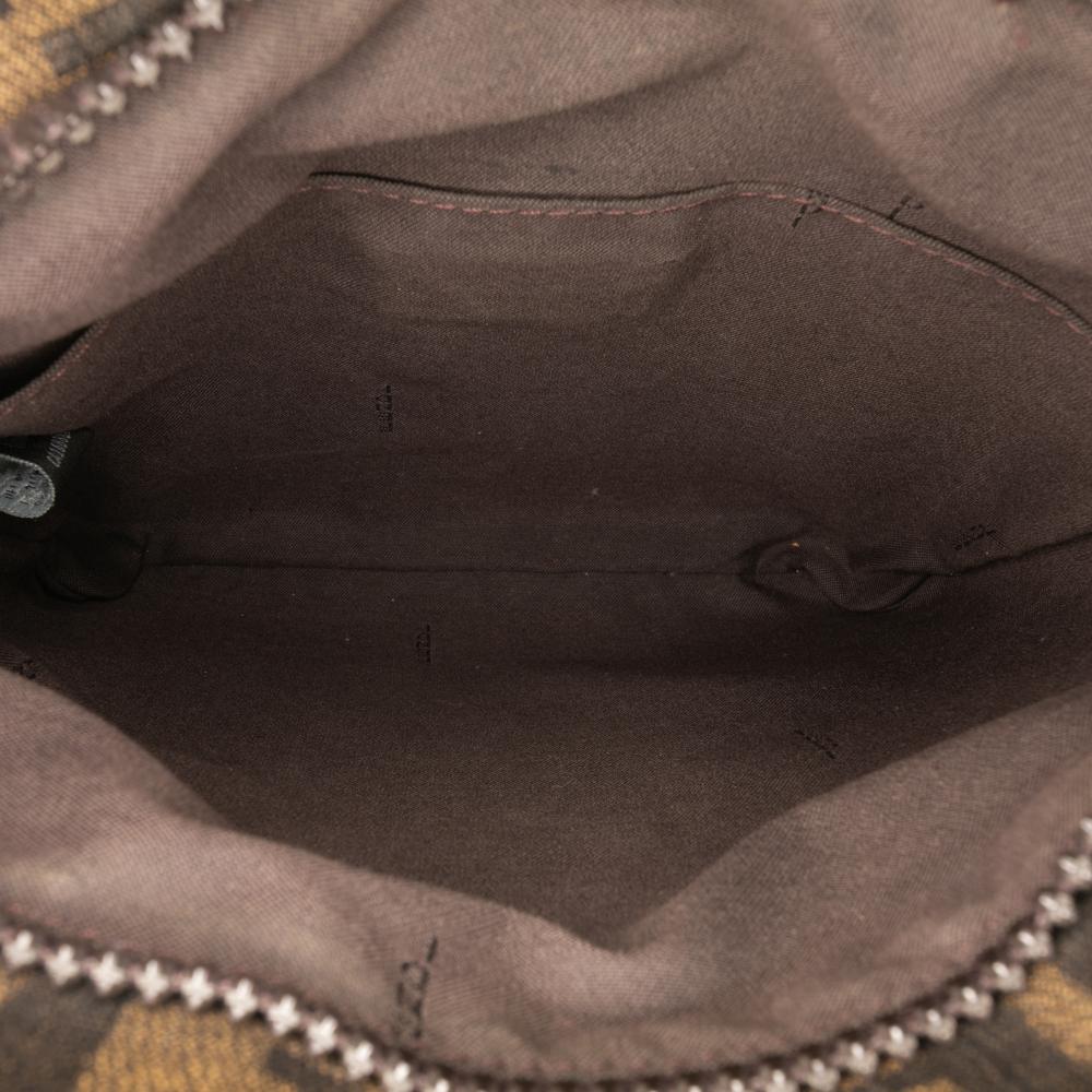 Fendi B Fendi Brown Coated Canvas Fabric Zucca Spalmati Crossbody Italy