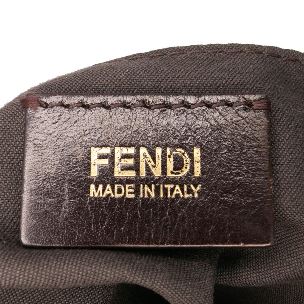 Fendi B Fendi Brown Coated Canvas Fabric Zucca Spalmati Crossbody Italy