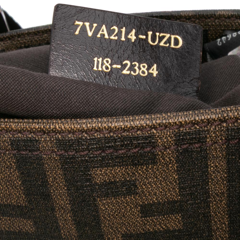 Fendi B Fendi Brown Coated Canvas Fabric Zucca Spalmati Crossbody Italy