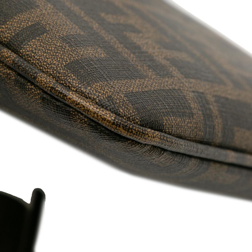 Fendi B Fendi Brown Coated Canvas Fabric Zucca Spalmati Crossbody Italy