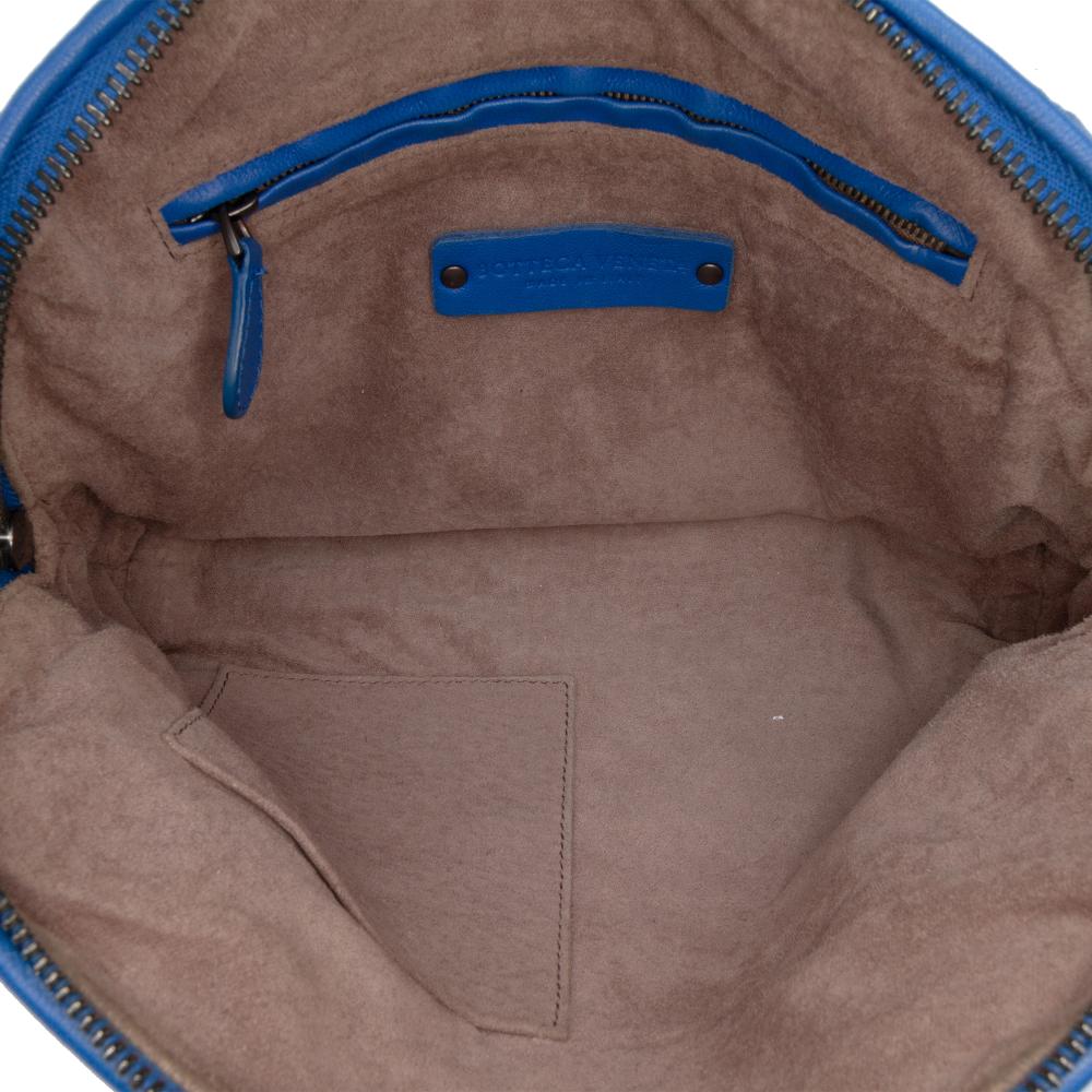 Bottega Veneta B Bottega Veneta Blue Nappa Leather Leather Nappa Intrecciato Nodini Crossbody Italy