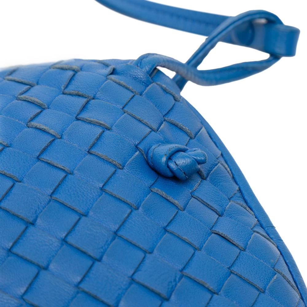 Bottega Veneta B Bottega Veneta Blue Nappa Leather Leather Nappa Intrecciato Nodini Crossbody Italy