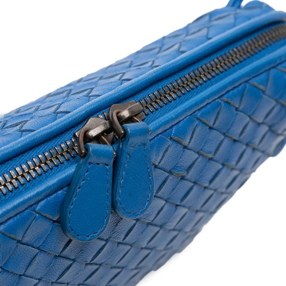 Bottega Veneta B Bottega Veneta Blue Nappa Leather Leather Nappa Intrecciato Nodini Crossbody Italy