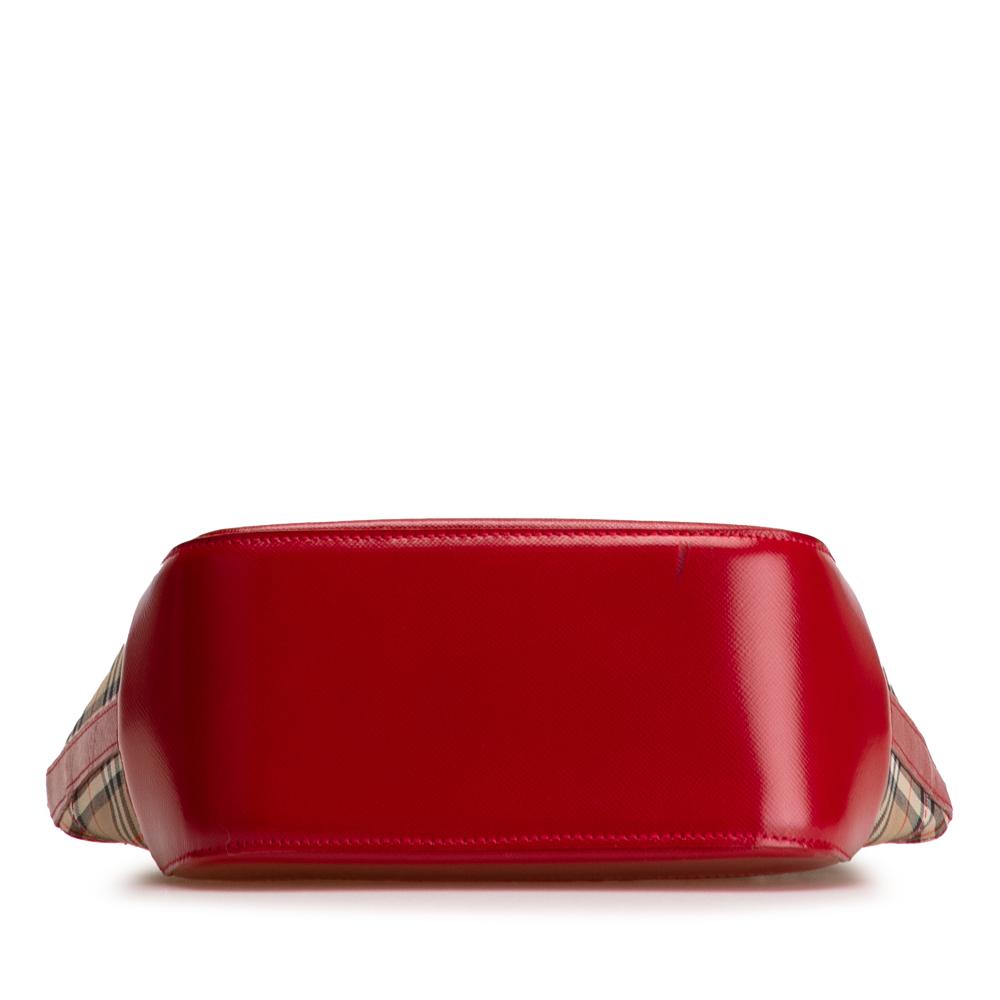 Burberry B Burberry Brown Beige Canvas Fabric Haymarket Check Handbag United Kingdom