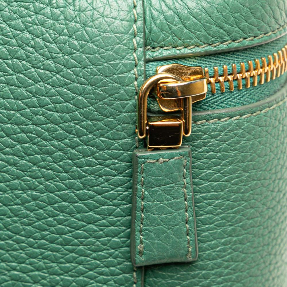 Prada AB Prada Green Mint Calf Leather Mini Vitello Daino Vanity Top Handle Bag Italy