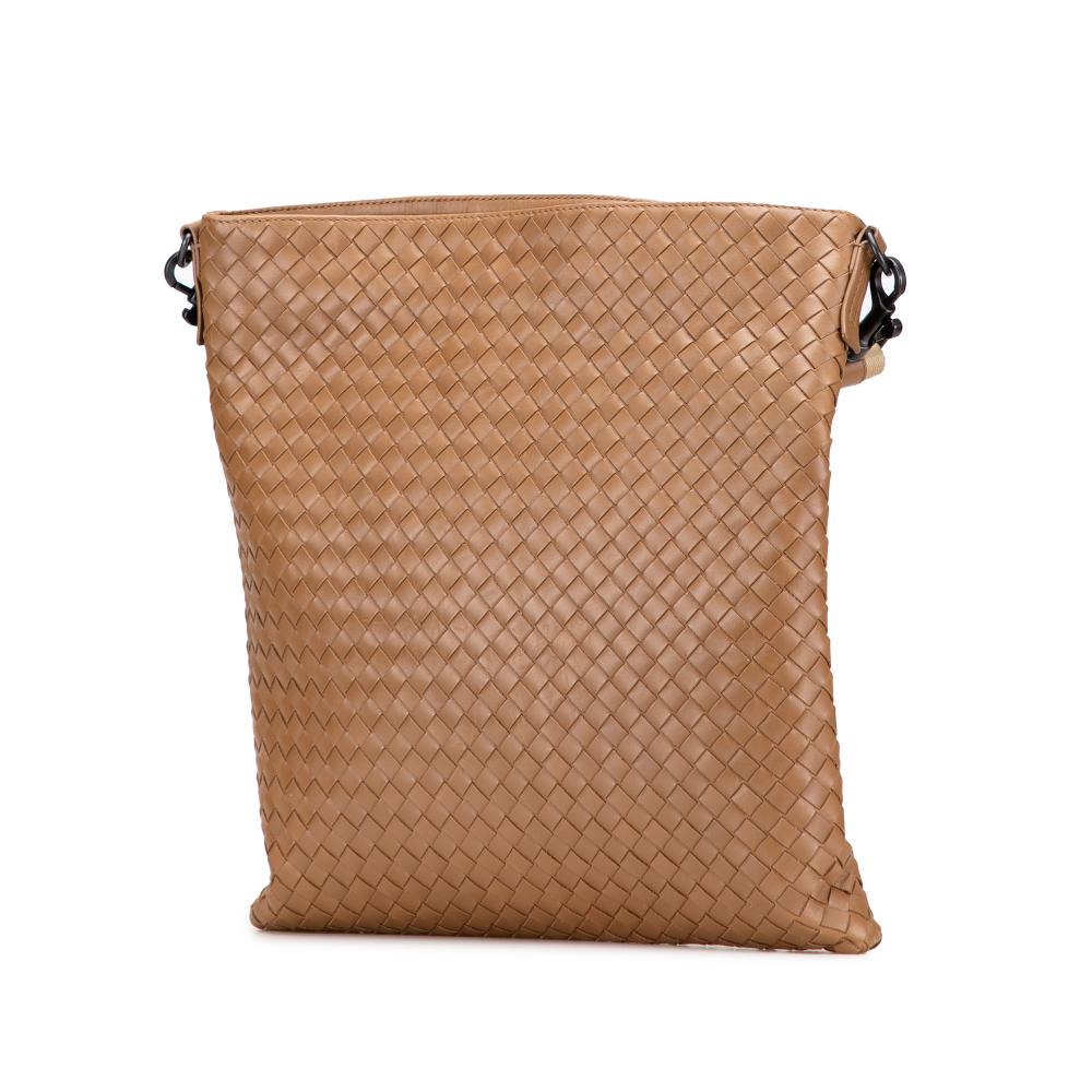 Bottega Veneta B Bottega Veneta Brown Light Brown Nappa Leather Leather Nappa Intrecciato Crossbody Italy