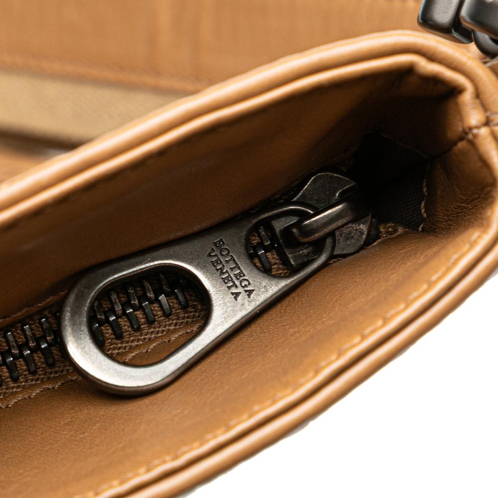 Bottega Veneta B Bottega Veneta Brown Light Brown Nappa Leather Leather Nappa Intrecciato Crossbody Italy