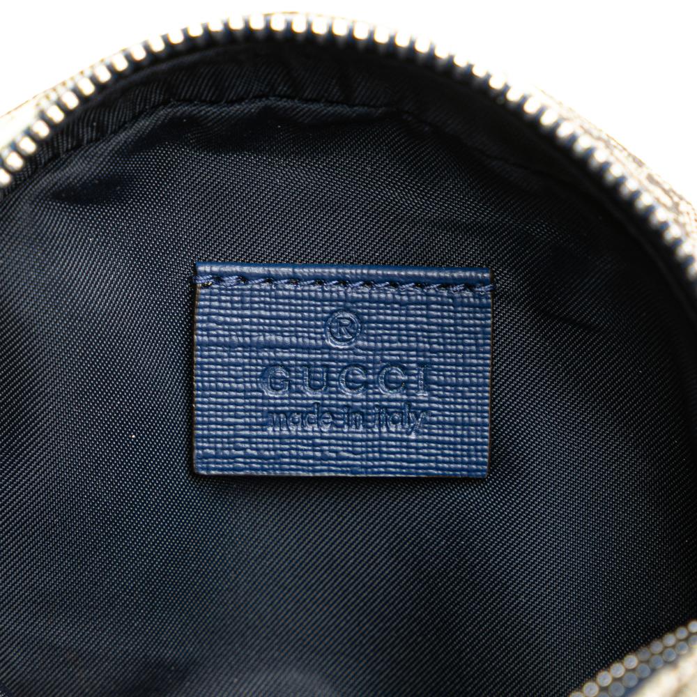 Gucci AB Gucci Brown Beige Coated Canvas Fabric Kids GG Supreme Stars Web Belt Bag Italy