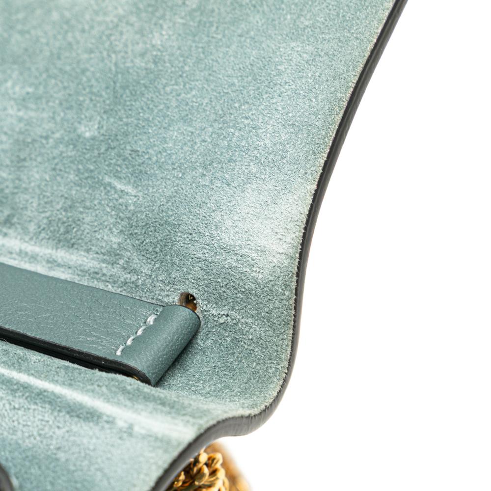 Chloé B Chloé Blue Peacock Suede Leather Small and Calfskin Drew Crossbody Italy