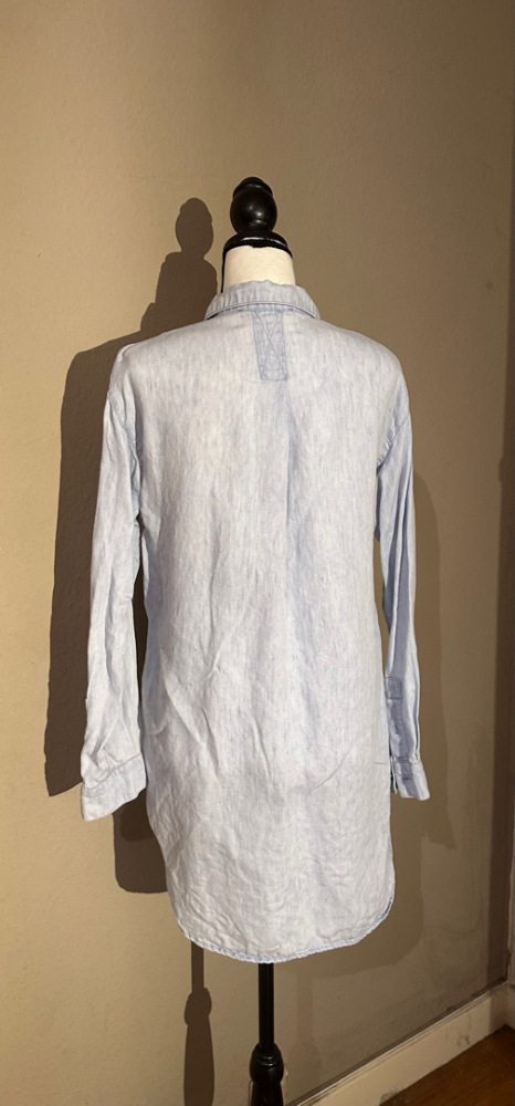 Sessun Oversize-Hemd aus Leinen mit verwaschenem Jeans-Effekt Sessun