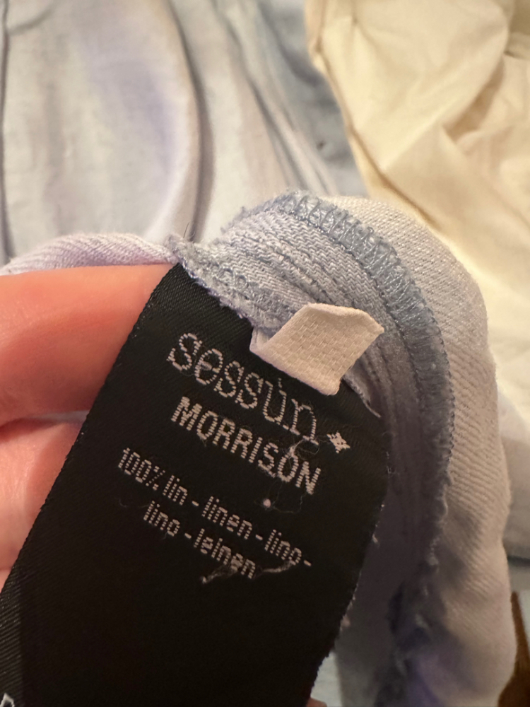 Sessun Oversize-Hemd aus Leinen mit verwaschenem Jeans-Effekt Sessun