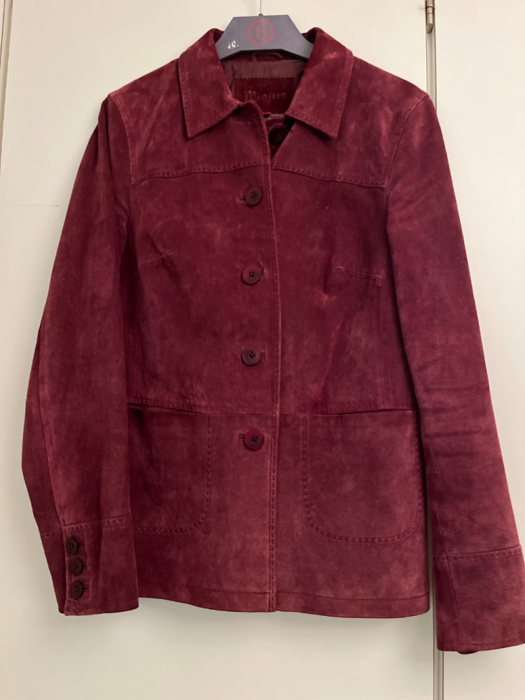 MONSOON Veste droite en daim bordeaux