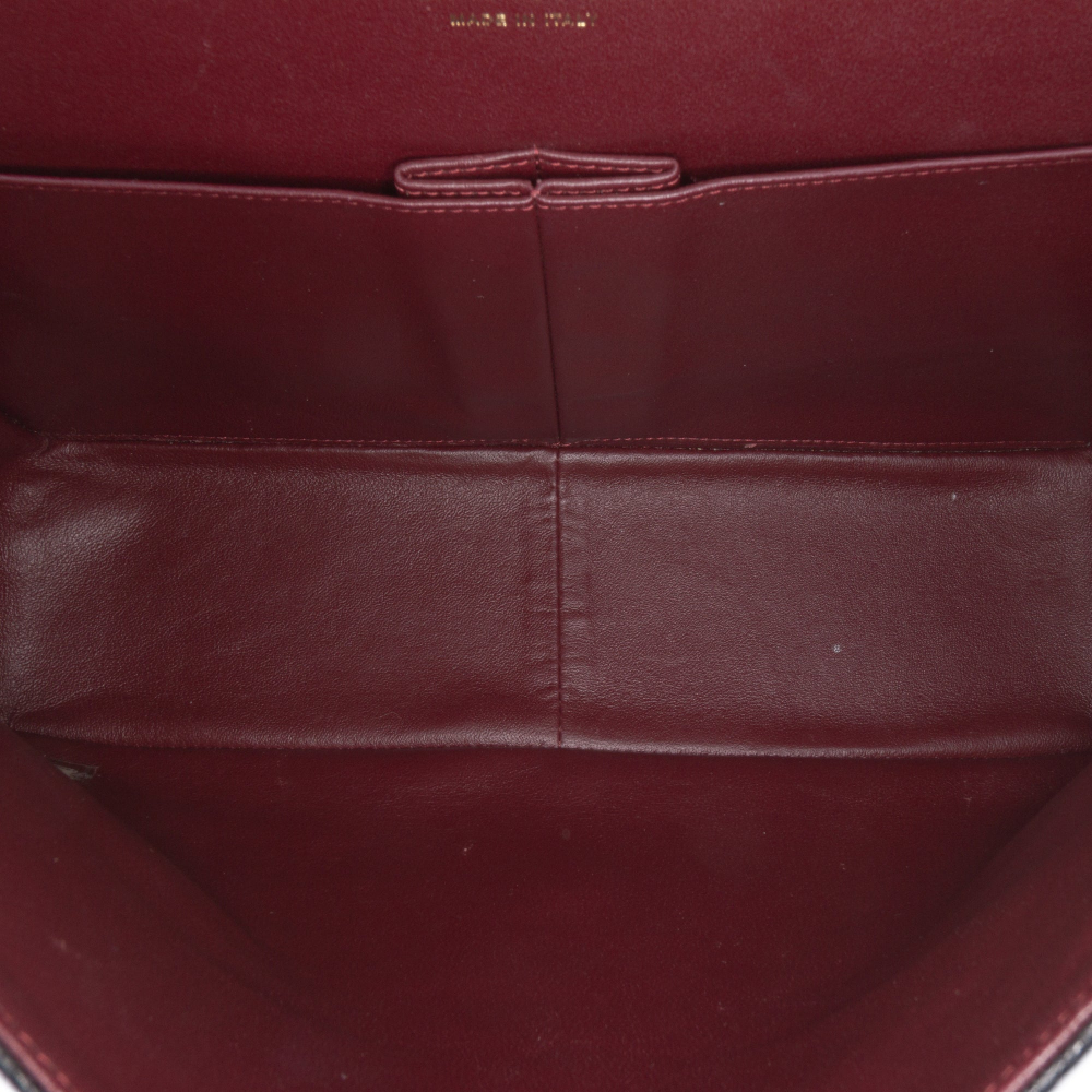 Chanel Classic Double Flap Maxi Caviar Leather Quilted Shoulder Bag Black