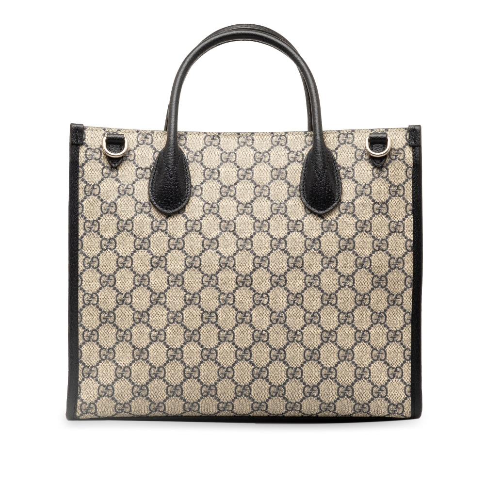 Gucci Interlocking Small Canvas GG Tote Handbag Brown