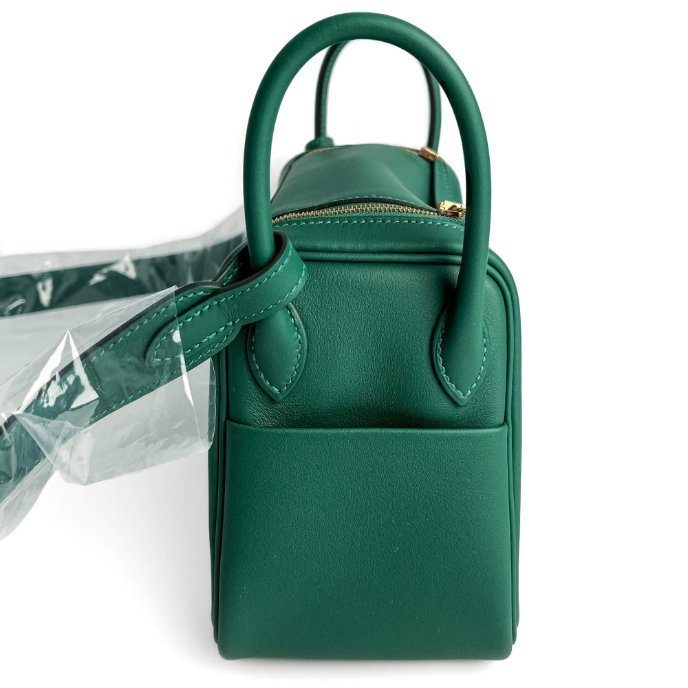Hermès Lindy Mini Swift Leather Crossbody Green