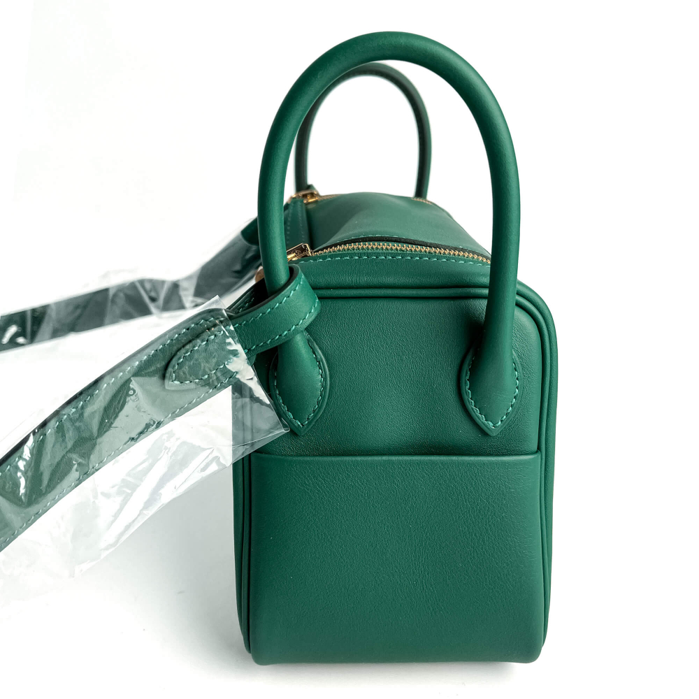 Hermès Lindy Mini Swift Leather Crossbody Green