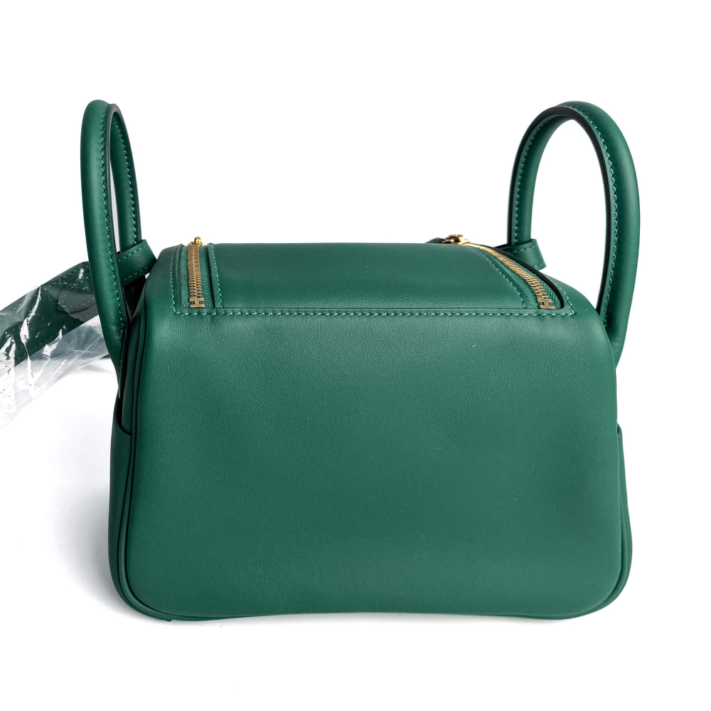 Hermès Lindy Mini Swift Leather Crossbody Green