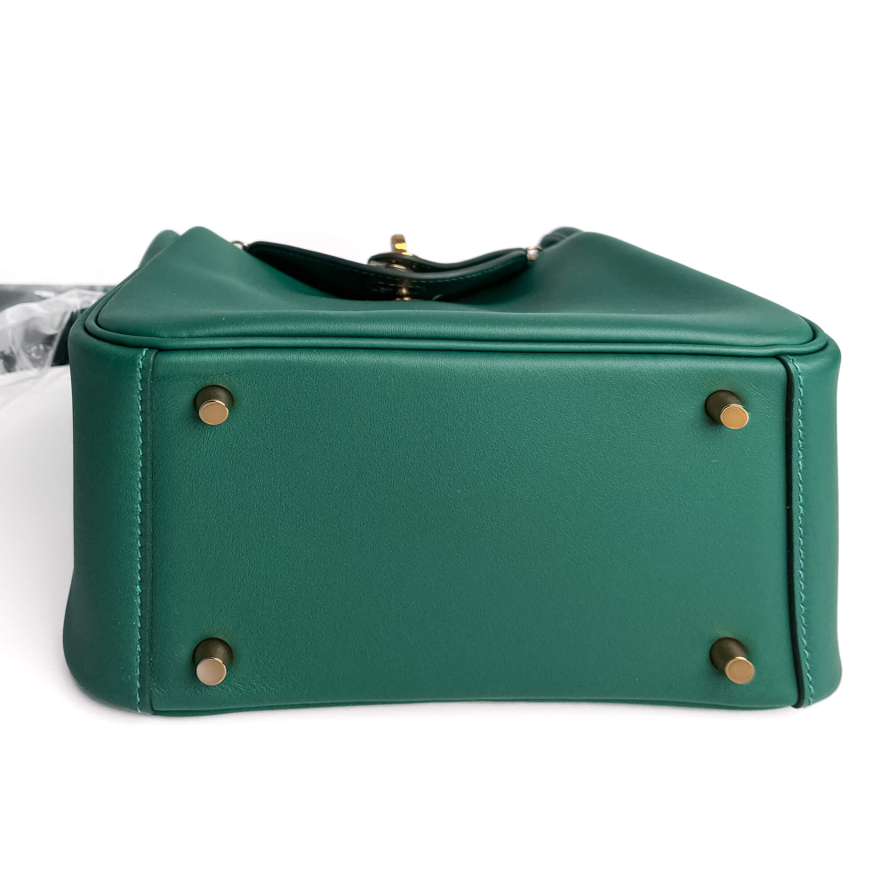 Hermès Lindy Mini Swift Leather Crossbody Green