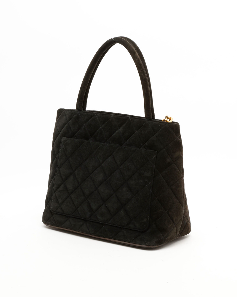 Chanel Suede Medallion Tote Bag