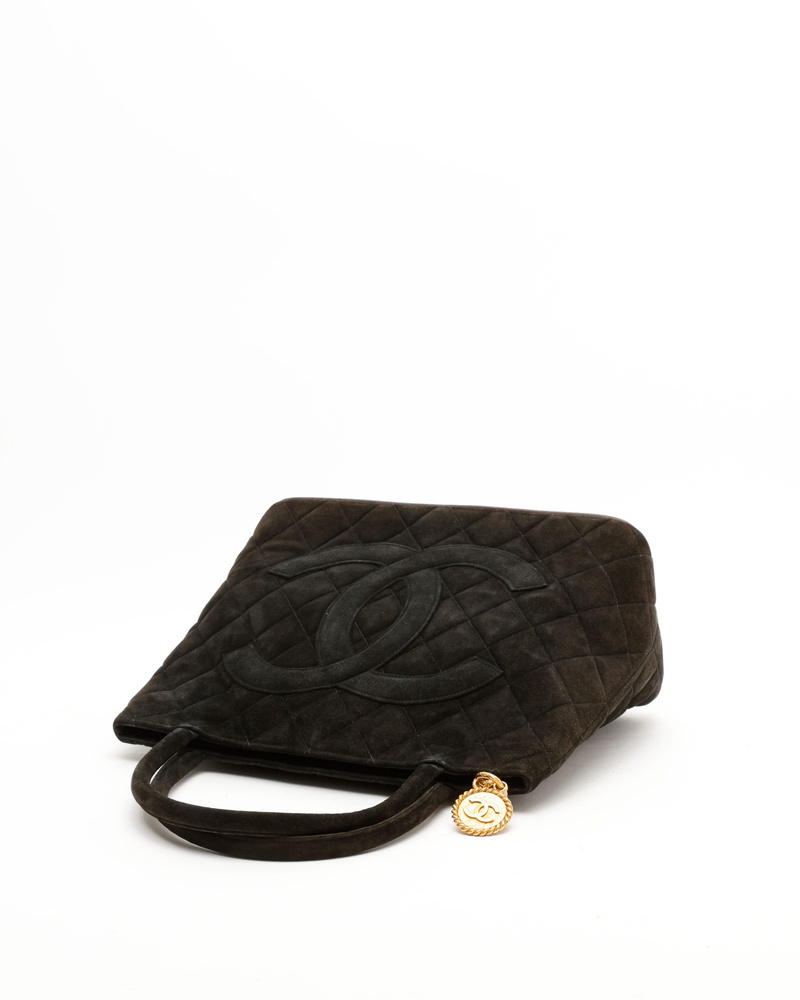 Chanel Suede Medallion Tote Bag