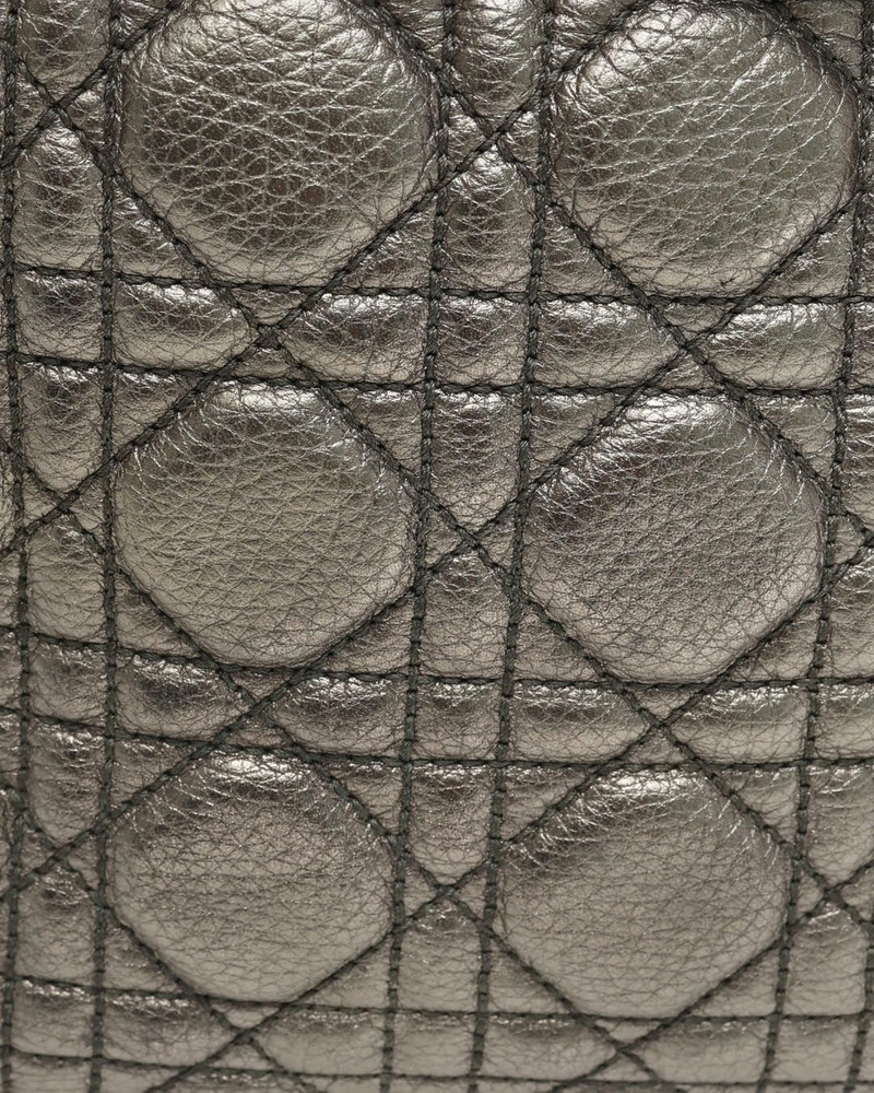 Christian Dior Medium Cannage Metallic Soft Lady Dior Bag