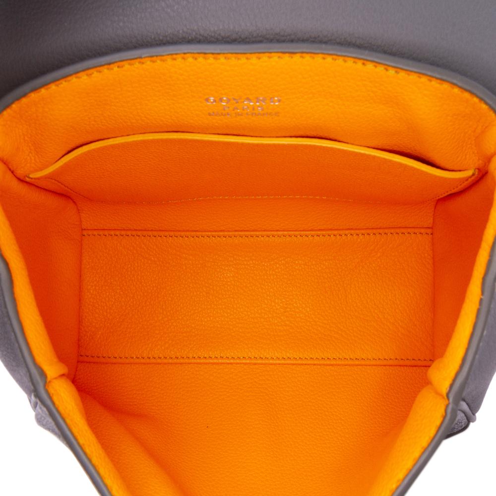 Goyard AB Goyard Gray Coated Canvas Fabric Mini Goyardine Saigon Souple France