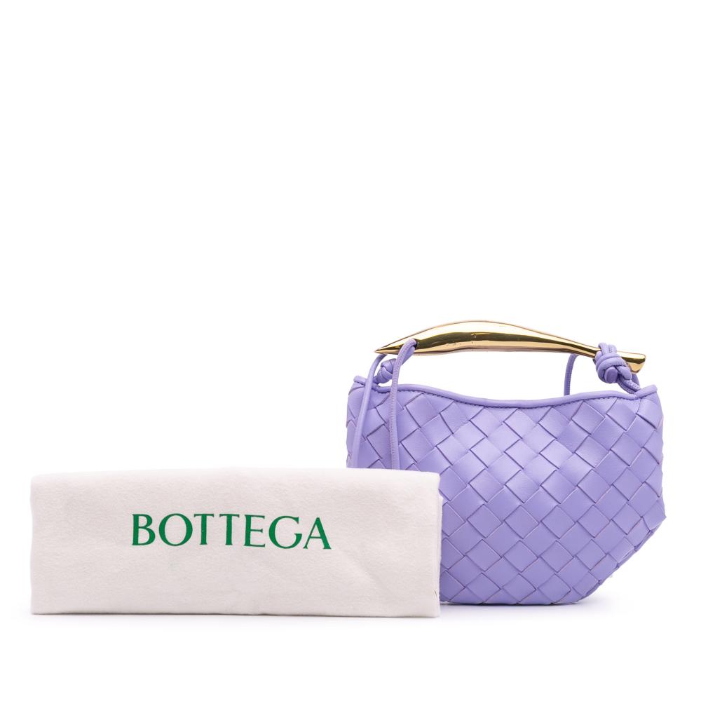 Bottega Veneta Purple Baby Lambskin Intrecciato Sardine Bag Italy