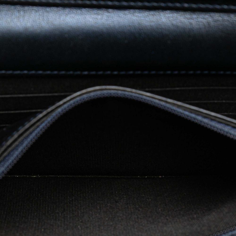 Chanel B Chanel Blue Midnight Blue Calf Leather skin Double Stitch Boy Wallet On Chain Italy