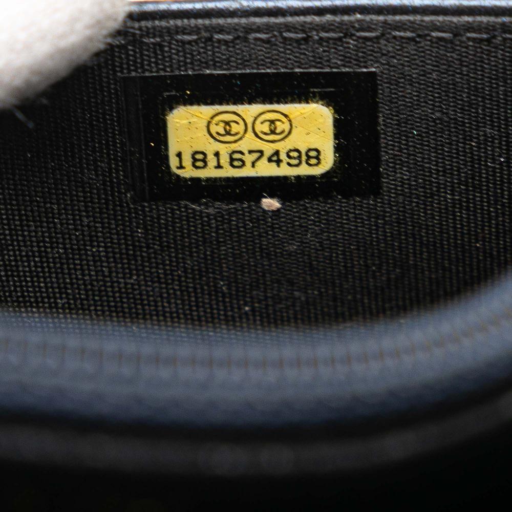 Chanel B Chanel Blue Midnight Blue Calf Leather skin Double Stitch Boy Wallet On Chain Italy