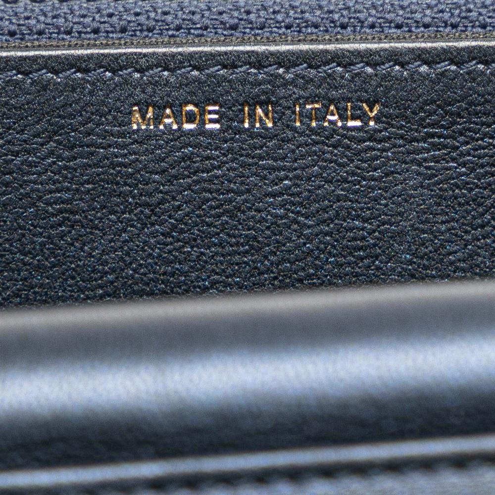 Chanel B Chanel Blue Midnight Blue Calf Leather skin Double Stitch Boy Wallet On Chain Italy