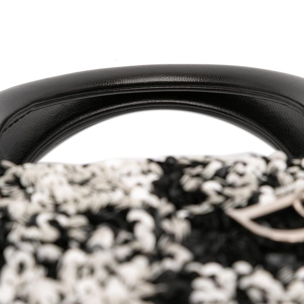 Christian Dior AB Dior Black Lambskin Leather Leather Medium Lambskin Sequin Embellished Lady Dior Italy