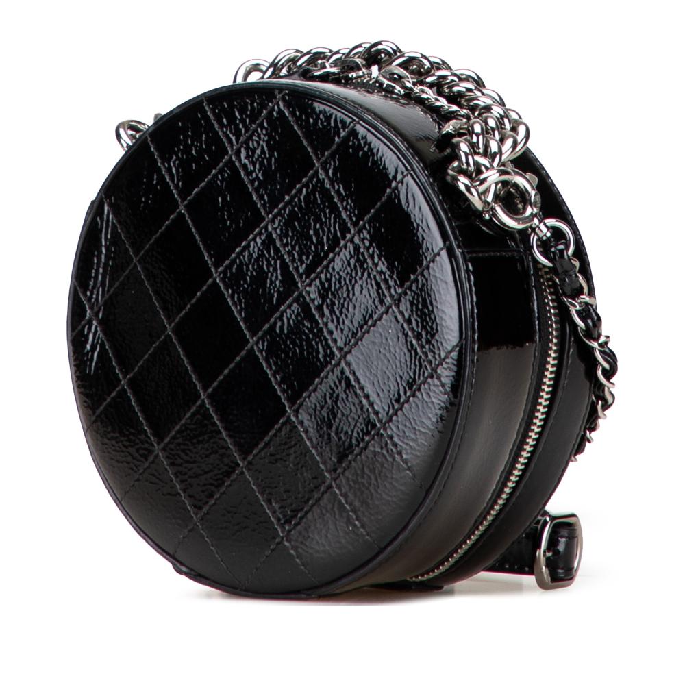 Chanel AB Chanel Black Patent Leather Leather Patent Round As Earth Bag Italy