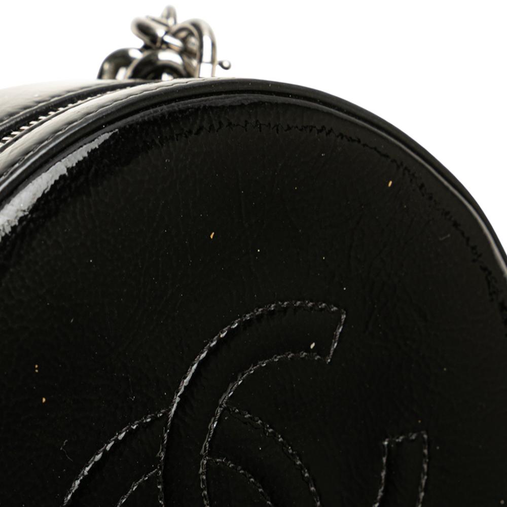 Chanel AB Chanel Black Patent Leather Leather Patent Round As Earth Bag Italy