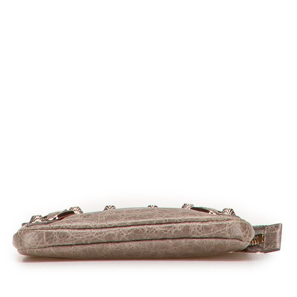 Balenciaga Brown Lambskin Motocross Giant 12 Porte Monnaie Zip Coin Purse Italy