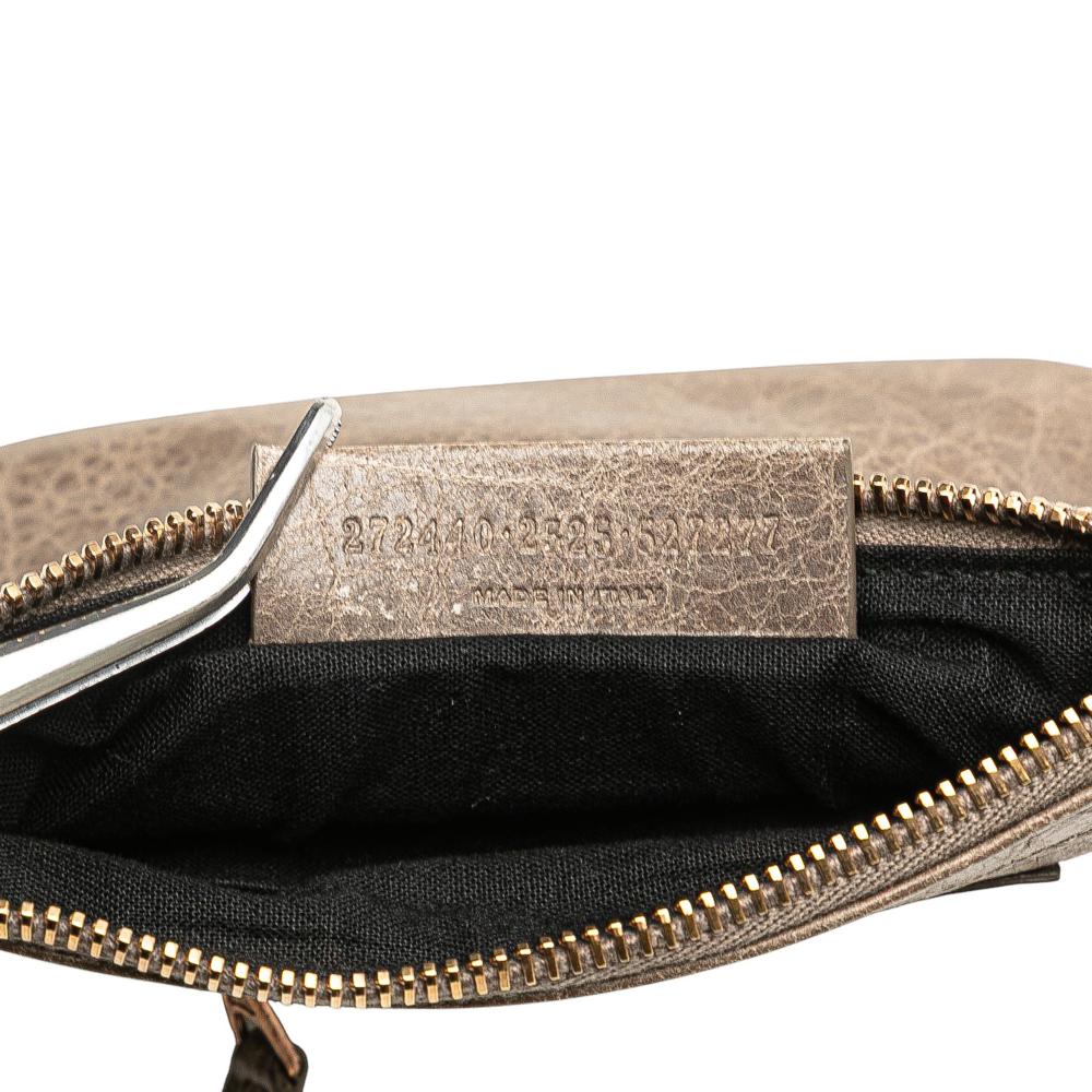 Balenciaga Brown Lambskin Motocross Giant 12 Porte Monnaie Zip Coin Purse Italy