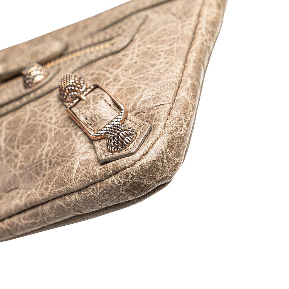 Balenciaga Brown Lambskin Motocross Giant 12 Porte Monnaie Zip Coin Purse Italy