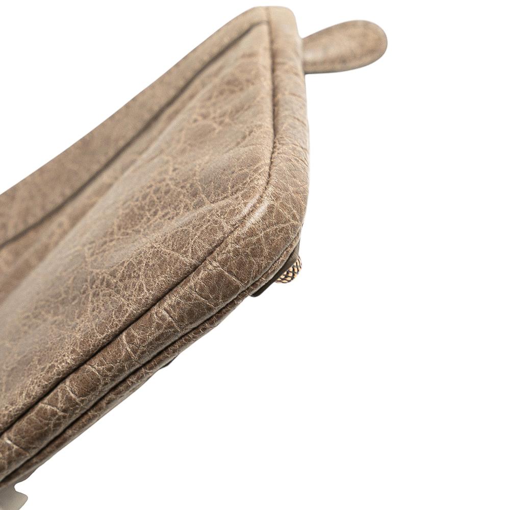 Balenciaga Brown Lambskin Motocross Giant 12 Porte Monnaie Zip Coin Purse Italy