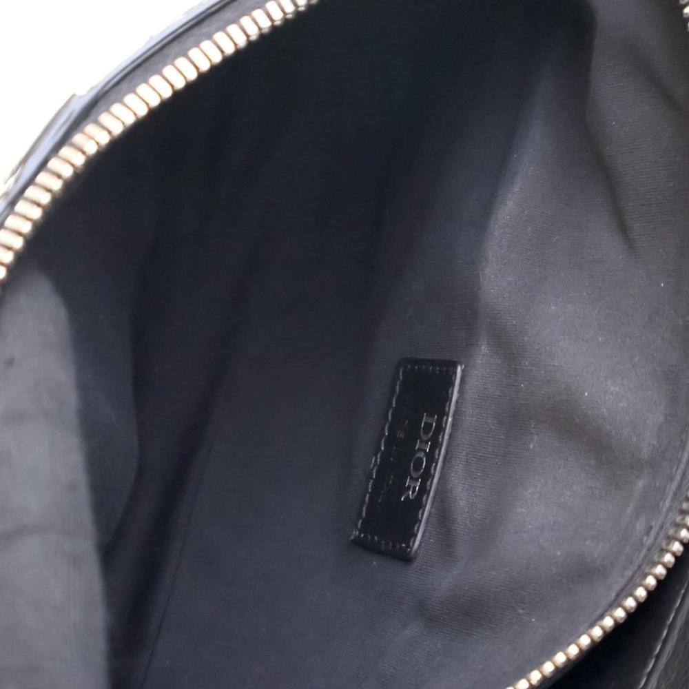Christian Dior B Dior Black Calf Leather Oblique Perforated skin Galaxy Saddle Bag Italy
