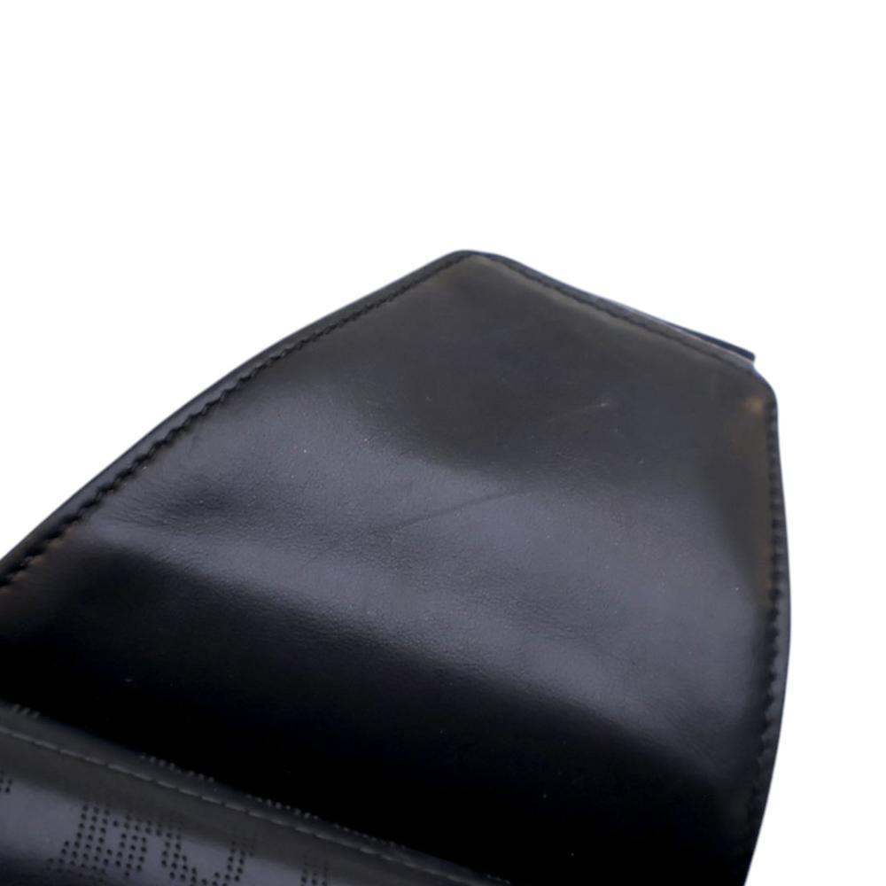 Christian Dior B Dior Black Calf Leather Oblique Perforated skin Galaxy Saddle Bag Italy