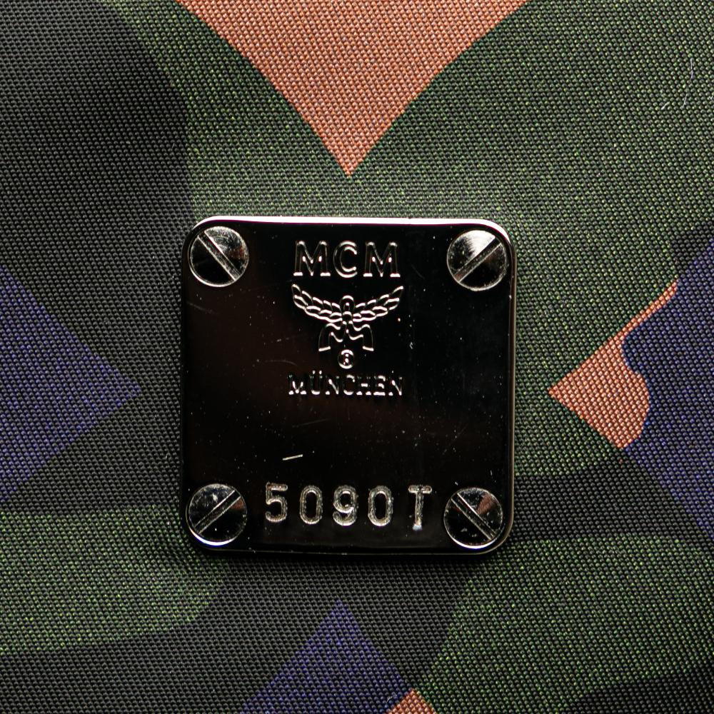 MCM B MCM Green Dark Green Nylon Fabric Camo Munich Lion Dieter Backpack Korea, South