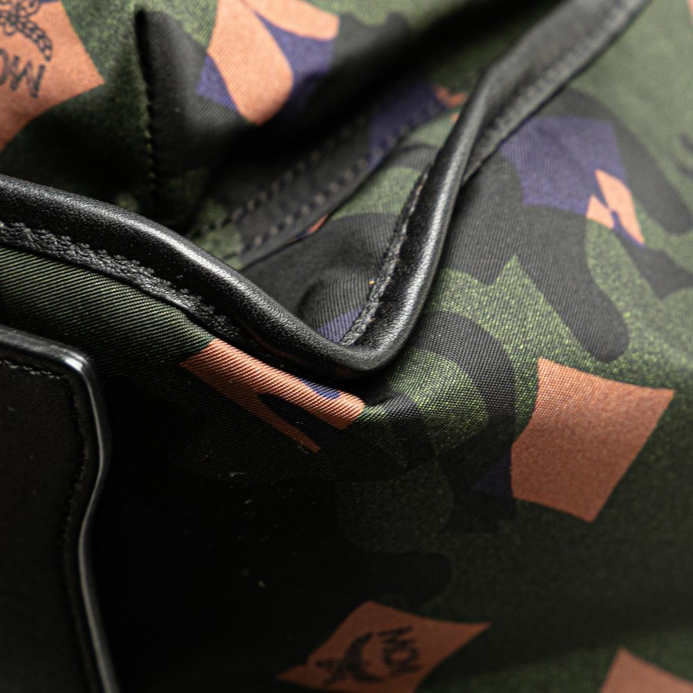 MCM B MCM Green Dark Green Nylon Fabric Camo Munich Lion Dieter Backpack Korea, South