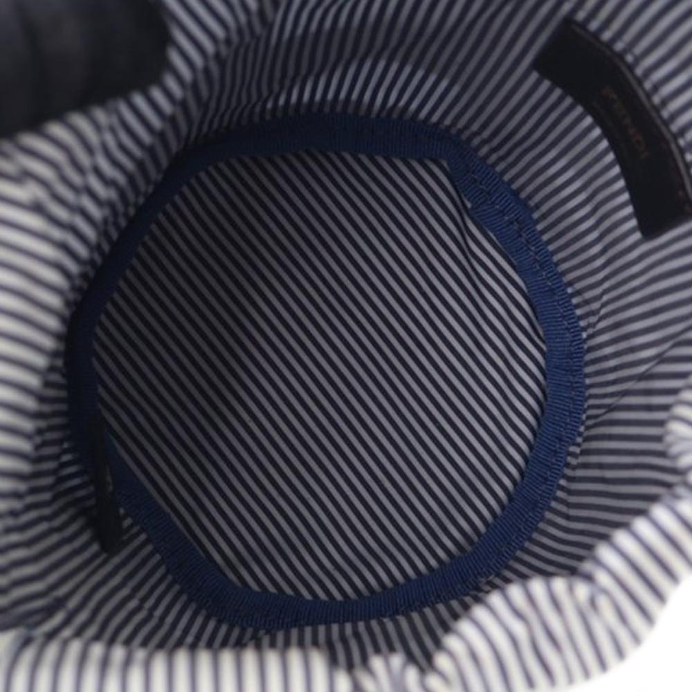 Fendi AB Fendi White with Blue Calf Leather Mini Nylon Vitello King Logo Step Out Bag Italy