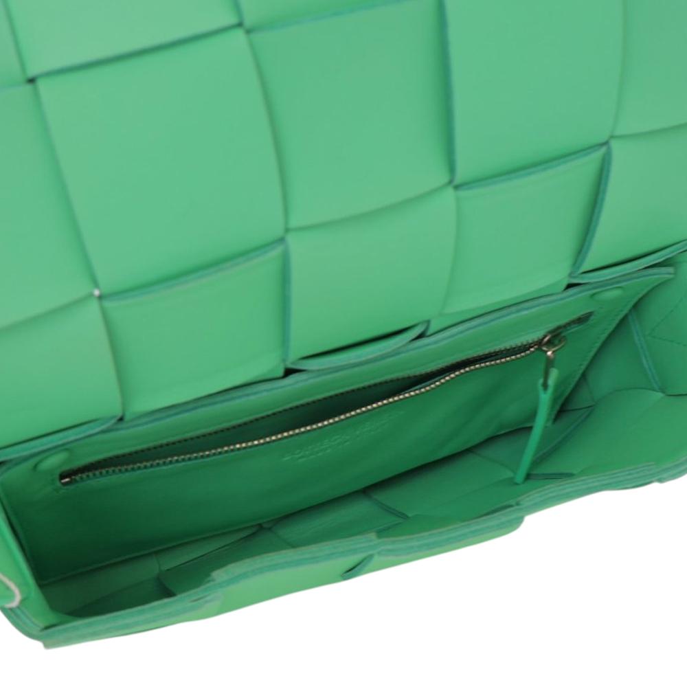 Bottega Veneta AB Bottega Veneta Green Light Green Nappa Leather Leather Nappa Intrecciato Cassette Crossbody Italy