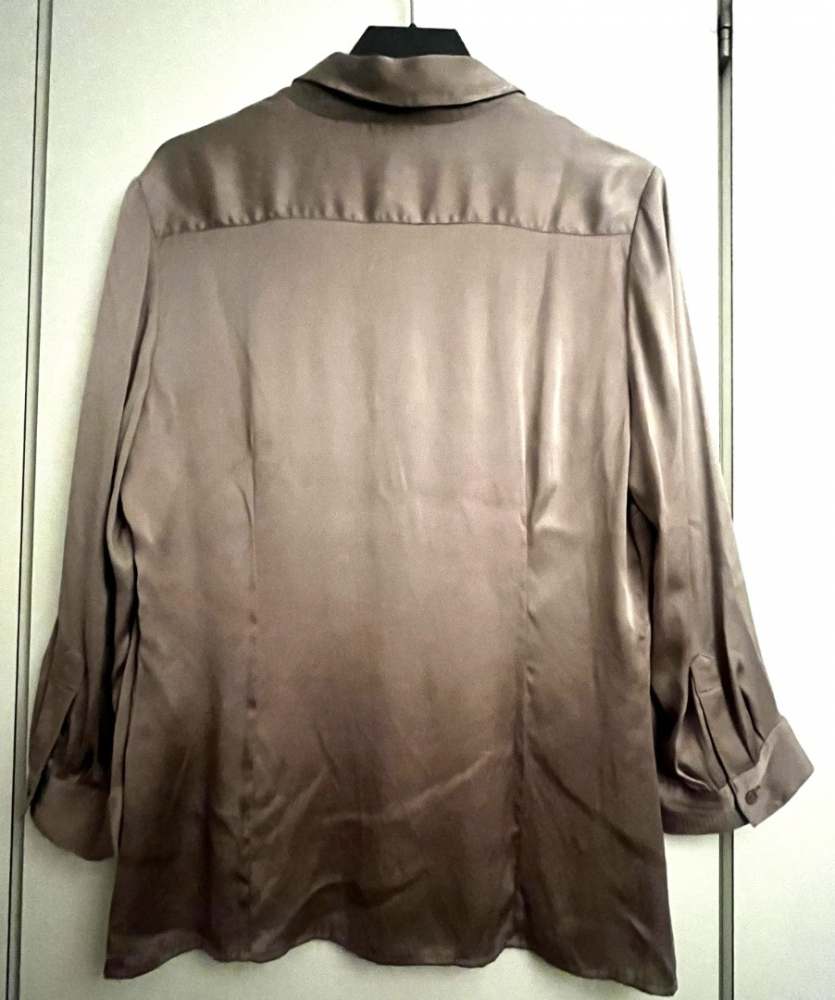 123 Paris Seidenhemd in Taupe Farbe