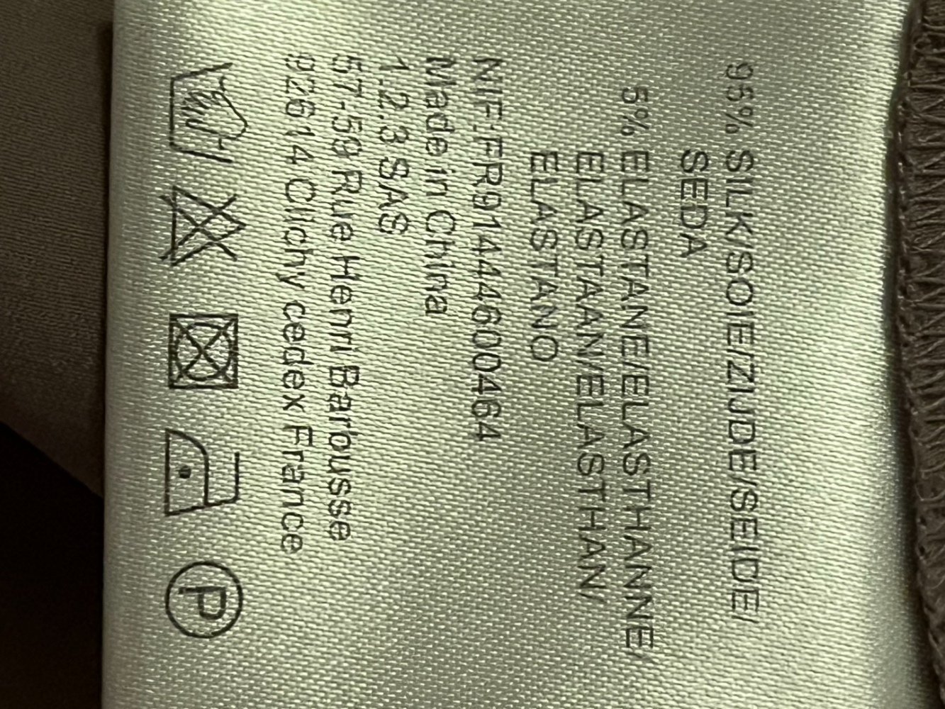 123 Paris Seidenhemd in Taupe Farbe