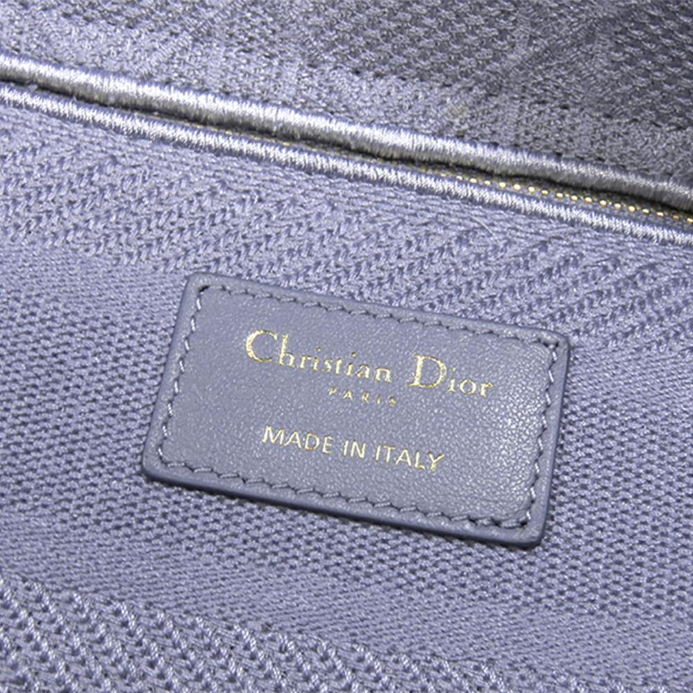 Christian Dior B Dior Purple Light Purple Cotton Fabric Medium Canvas Cannage Lady D Lite Italy