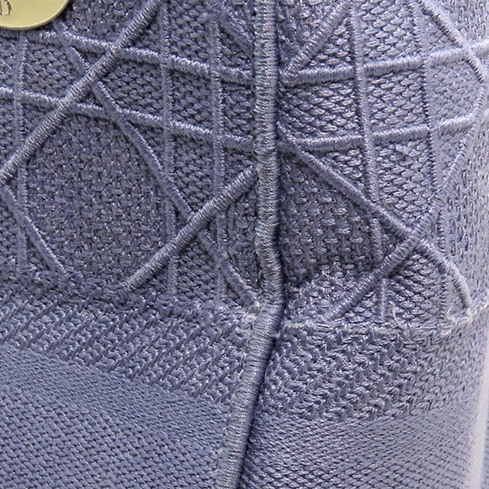 Christian Dior B Dior Purple Light Purple Cotton Fabric Medium Canvas Cannage Lady D Lite Italy