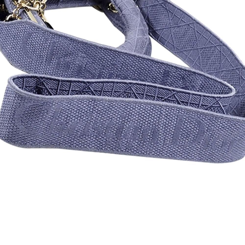 Christian Dior B Dior Purple Light Purple Cotton Fabric Medium Canvas Cannage Lady D Lite Italy