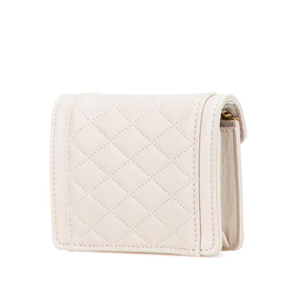 Saint Laurent AB Saint Laurent White Lambskin Leather Leather Micro Quilted Lambskin Monogram Gaby Crossbody Italy